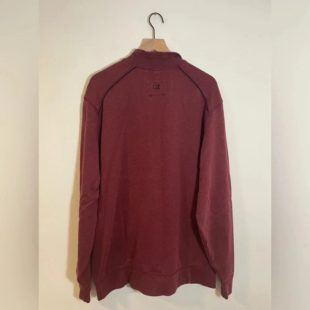 Cutter & Buck Full Zip Maroon Sweatshirt Embroidered Logo Quality Size 2XT EUC - Picture 6 of 9